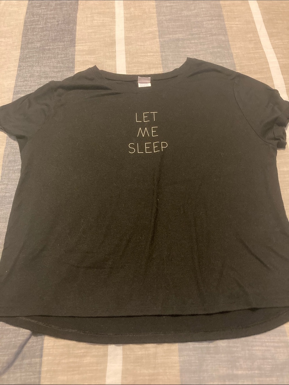 stars above Black "LET ME SLEEP" Short-Sleeve Tee